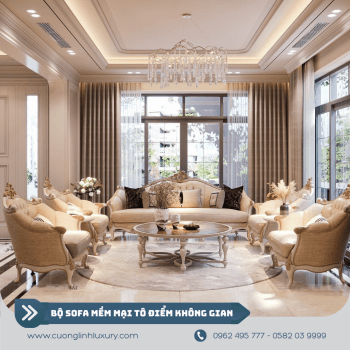 Không Gian Tinh Tế Với Phòng Khách Tân Cổ Điển