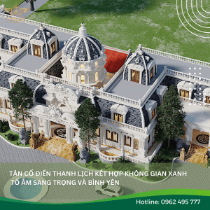 Mẫu biệt thự tân cổ điển, 2 tầng được thiết kế, bởi kiến trúc sư Cường Linh Luxury ở Thanh Hoá