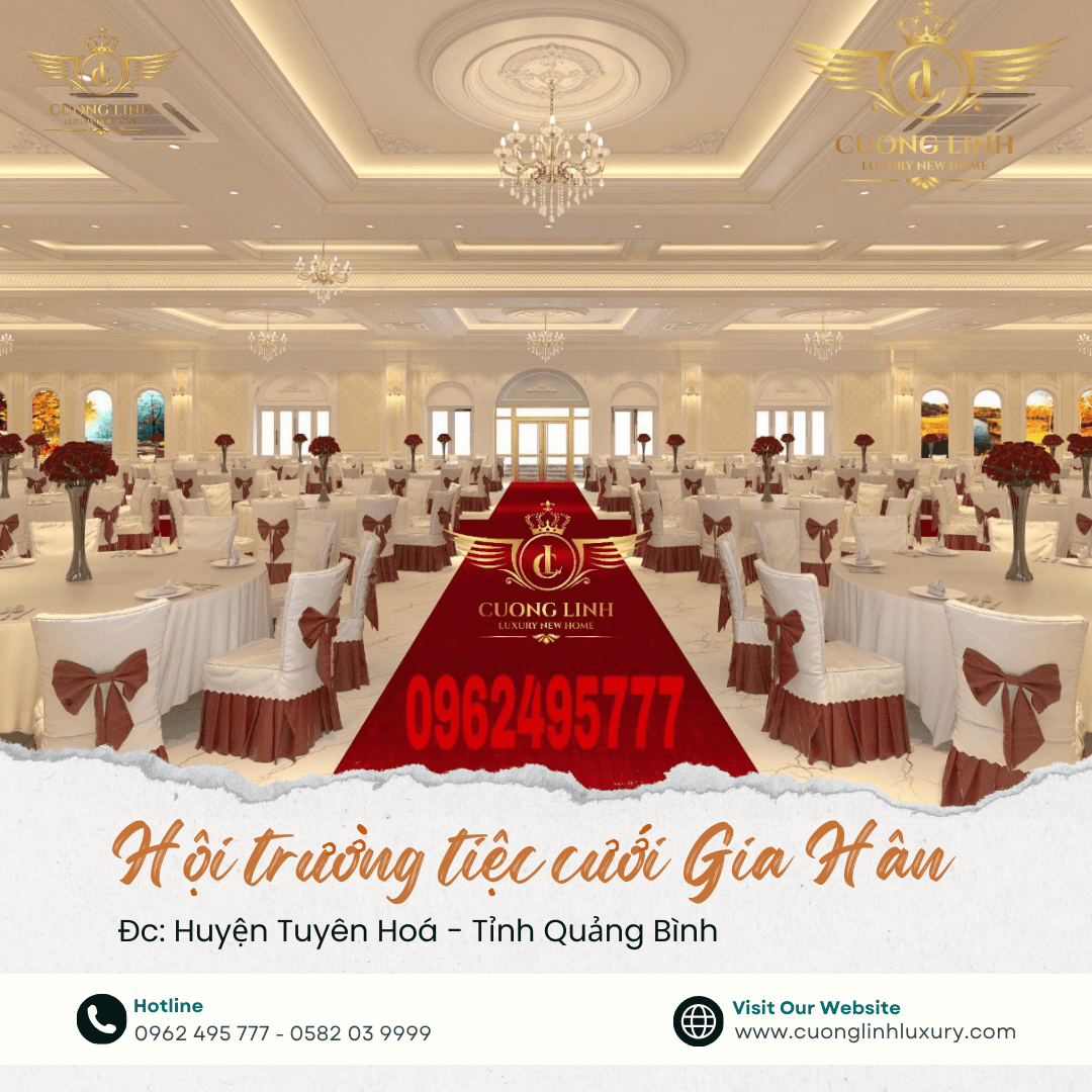 Tiết lộ vẻ đẹp tuyệt vời của hội trường tiệc cưới tân cổ điển Thiết Kế Thi Công Cường Linh Luxury