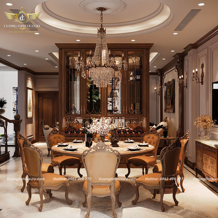 Biệt thự tân cổ điển tại Hà Tĩnh của nhà chị Hằng - không gian sống đậm dấu ấn nghệ thuật 12 Phòng ăn