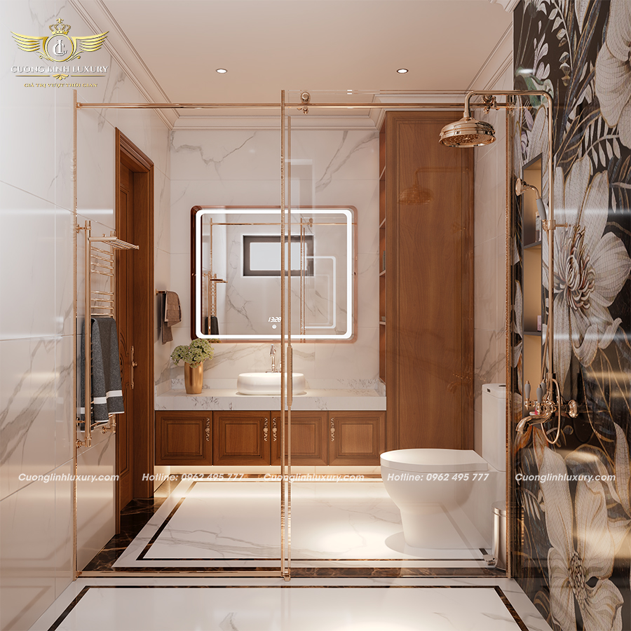 Phòng tắm không gian tiện nghi, đẳng cấp như spa tại gia