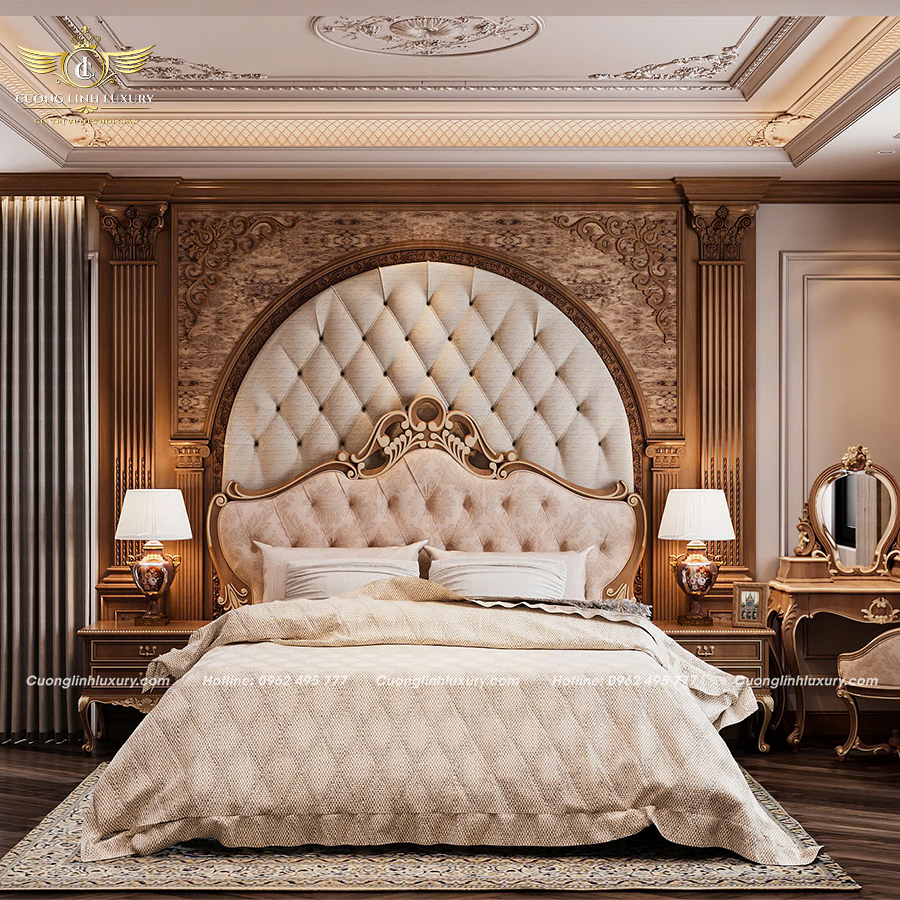 Mẫu đồ gỗ nội thất tân cổ điển đẹp nổi bật trong thiết kế biệt thự 9 Phòng ngủ